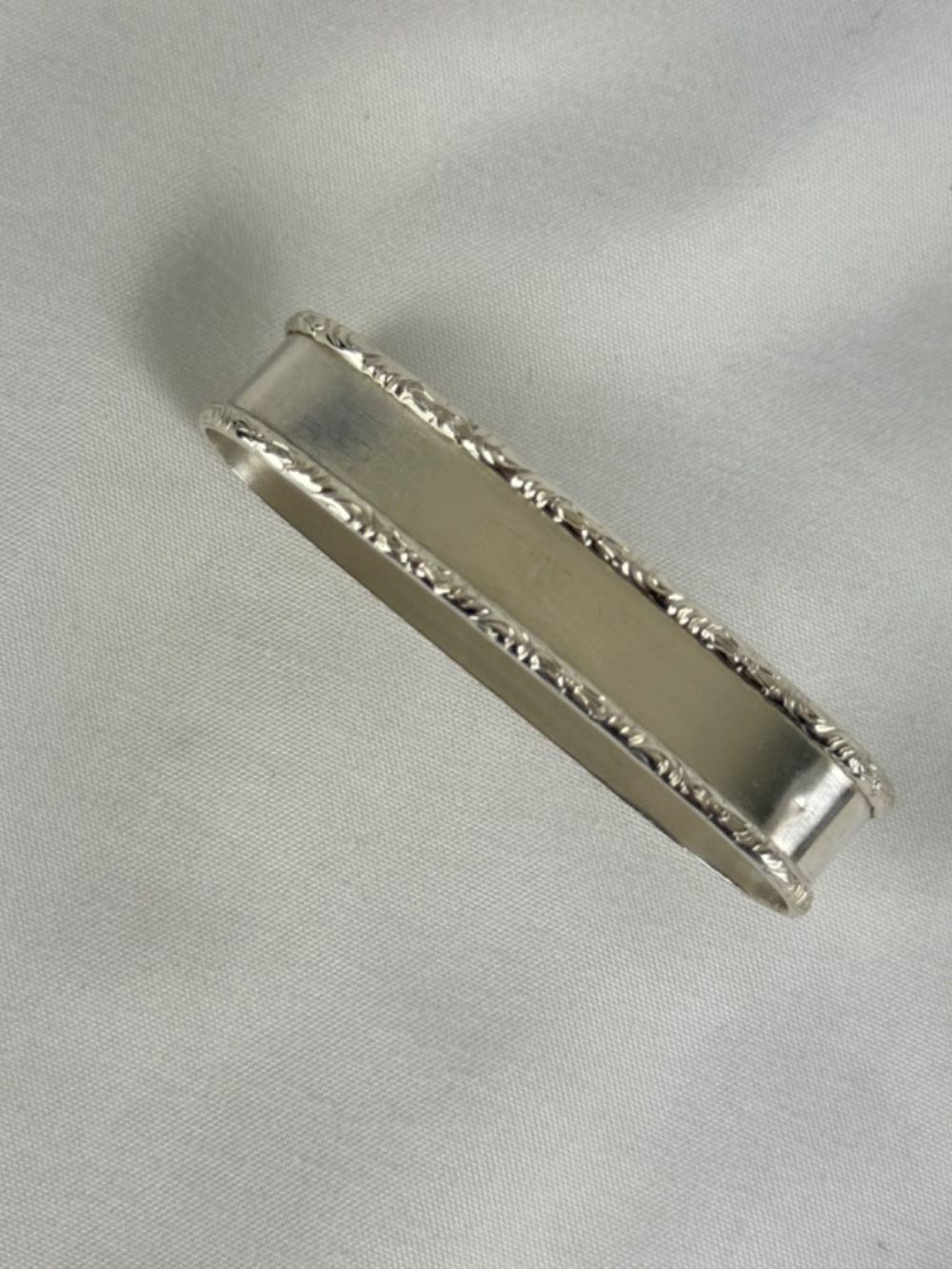 Vtg 1951 Sterling Napkin Ring Lunt Silver William and Mary Oblong No Monogram